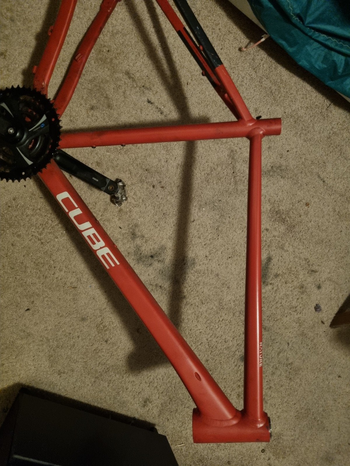 Aluminium fietsframe 56 cm voor 28" wielen met crankstel, Fietsen en Brommers, Frame, Gebruikt, Stadsfiets, Ophalen of Verzenden