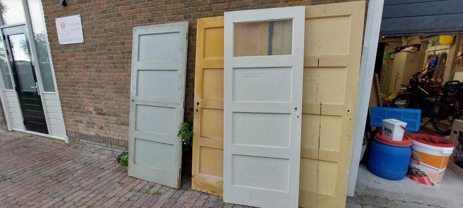 8 oude paneeldeuren jaren 50. 78x200, Doe-het-zelf en Verbouw, Ophalen, Gebruikt, Minder dan 80 cm, Binnendeur