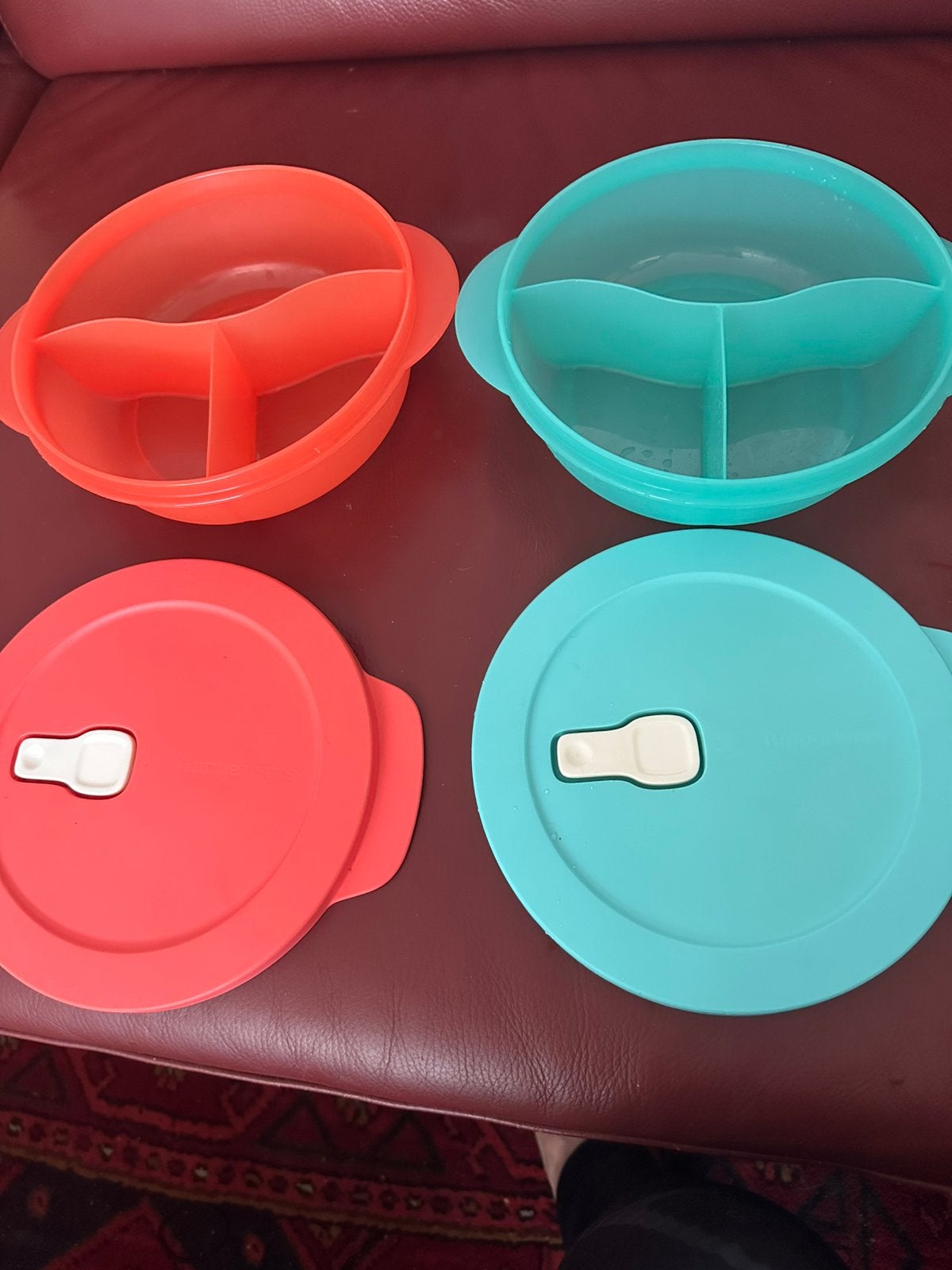 Twee Tupperware Christal Wave magnetron borden, Huis en Inrichting, Ophalen of Verzenden, Zo goed als nieuw, Overige typen