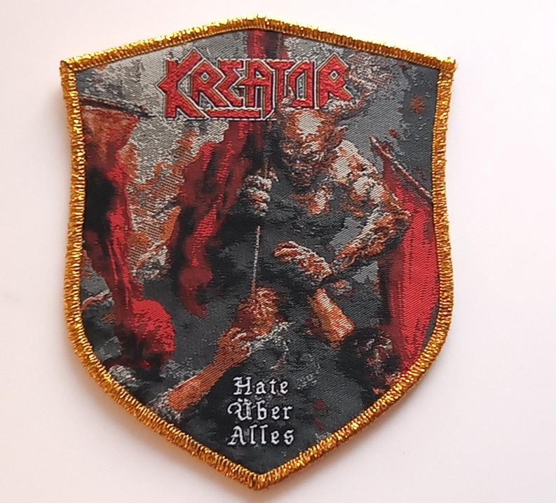 Kreator hate uber alles patch k175 ltd edition goud  metal, Verzamelen, Verzenden, Nieuw, Kleding