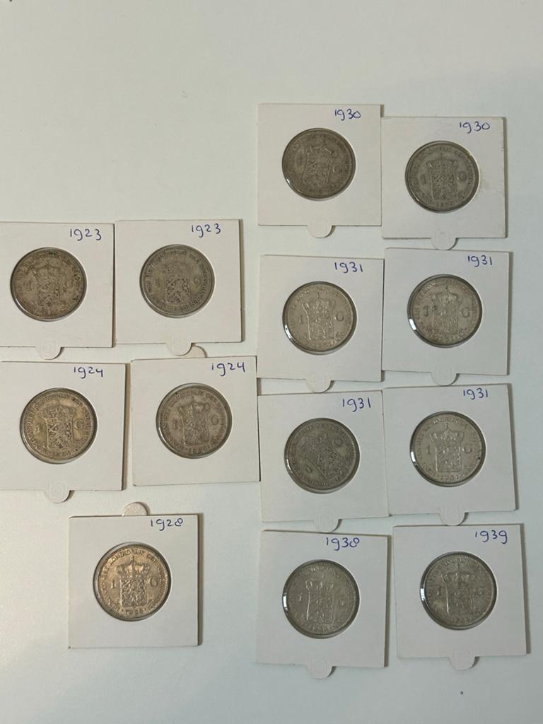 13 Zilveren Guldens Wilhelmina (1923-1939), Ophalen of Verzenden