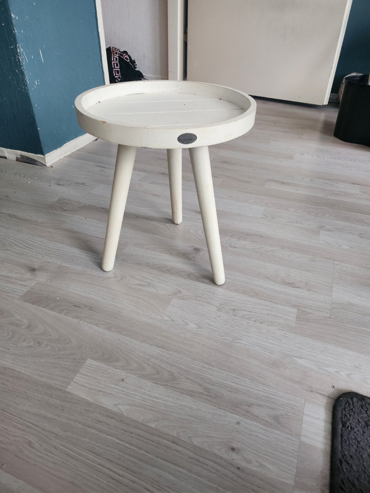 Riverdale bijzettafel, wit, rond, Minder dan 55 cm, Gebruikt, Rond, Ophalen