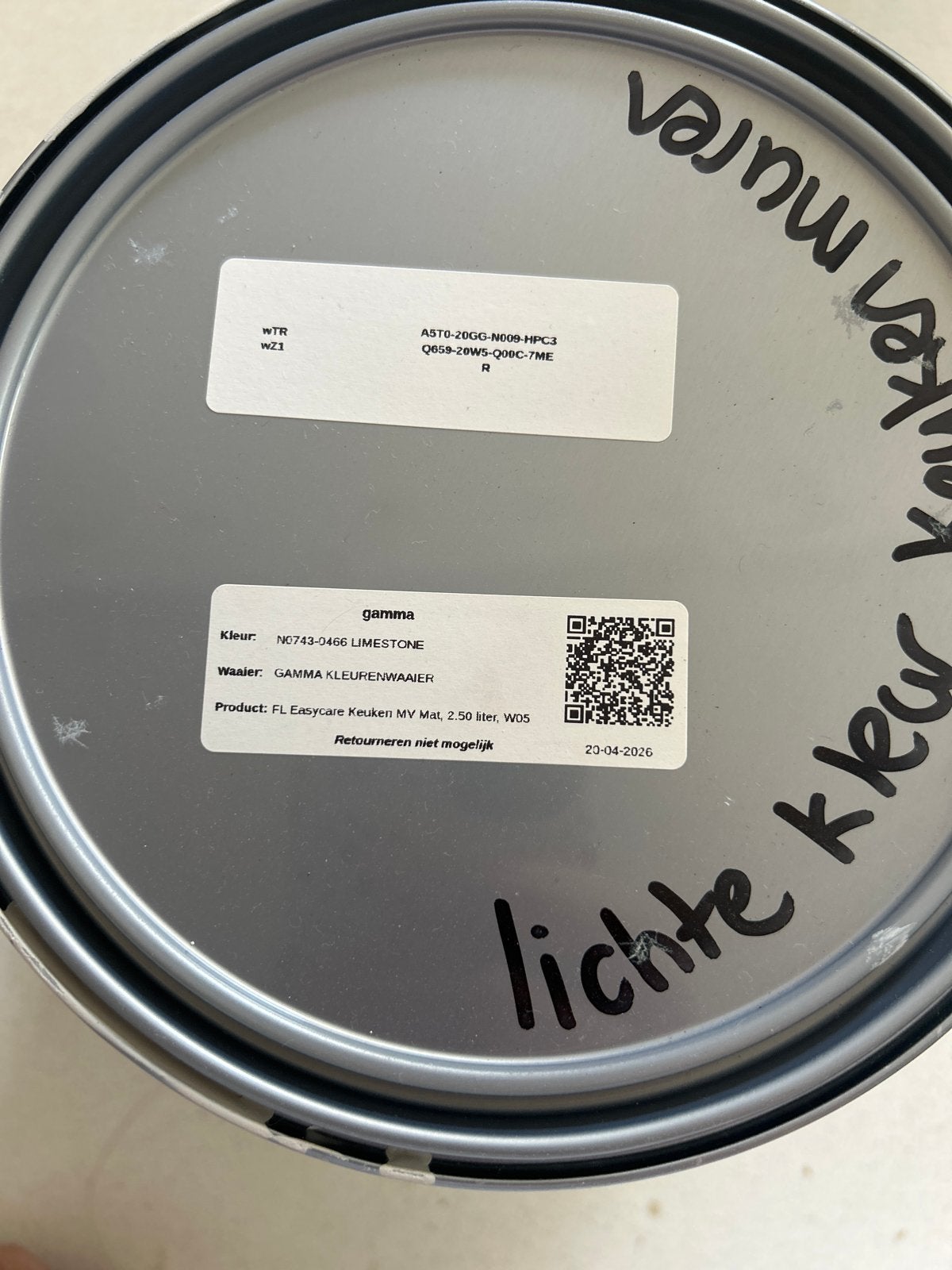 Ongebruikte Gamma Easycare Keuken Muurverf Limestone, Nieuw, Ophalen of Verzenden, Verf, Grijs