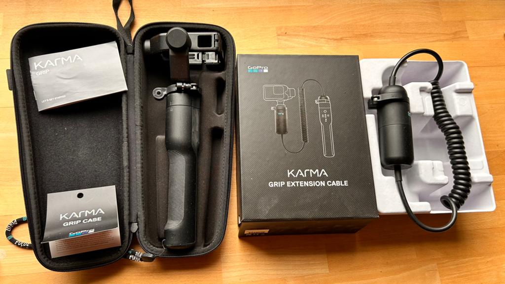GoPro Karma Grip + Extension Cable + Originele Case + Extras, Ophalen of Verzenden, Zo goed als nieuw, GoPro