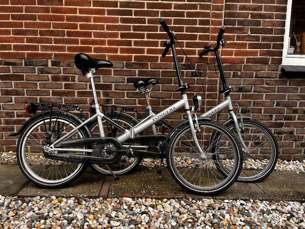 Twee vouwfietsen, Gebruikt, 16 tot 18 inch, Versnellingen, Totaal opvouwbaar