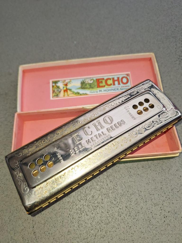 Mooie Echo Mondharmonica met Mondstuk, Ophalen of Verzenden, Gebruikt, Overige soorten