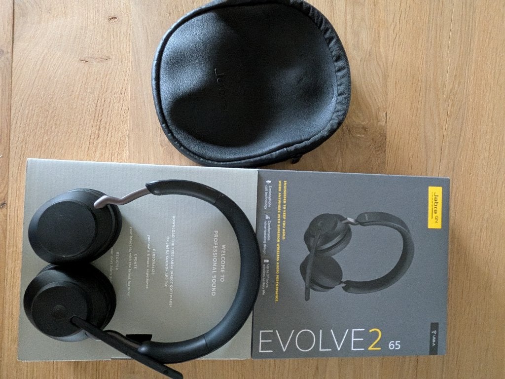 Jabra Evolve 2 65 USB-A, Computers en Software, Headsets, Gebruikt, On-ear, Ophalen of Verzenden, Draadloos