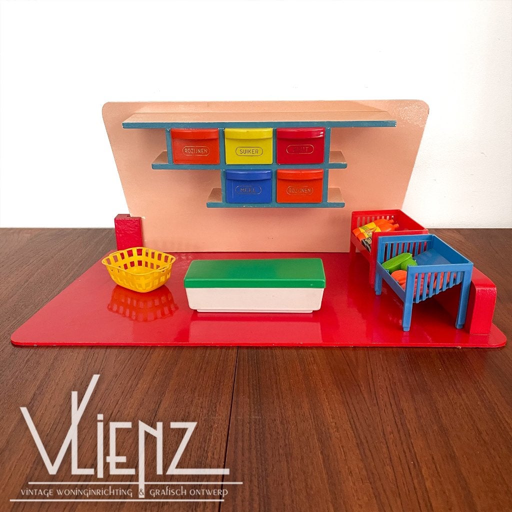 Vintage OKWA winkeltje met toonbank en winkelrekken, Antiek en Kunst, Ophalen of Verzenden