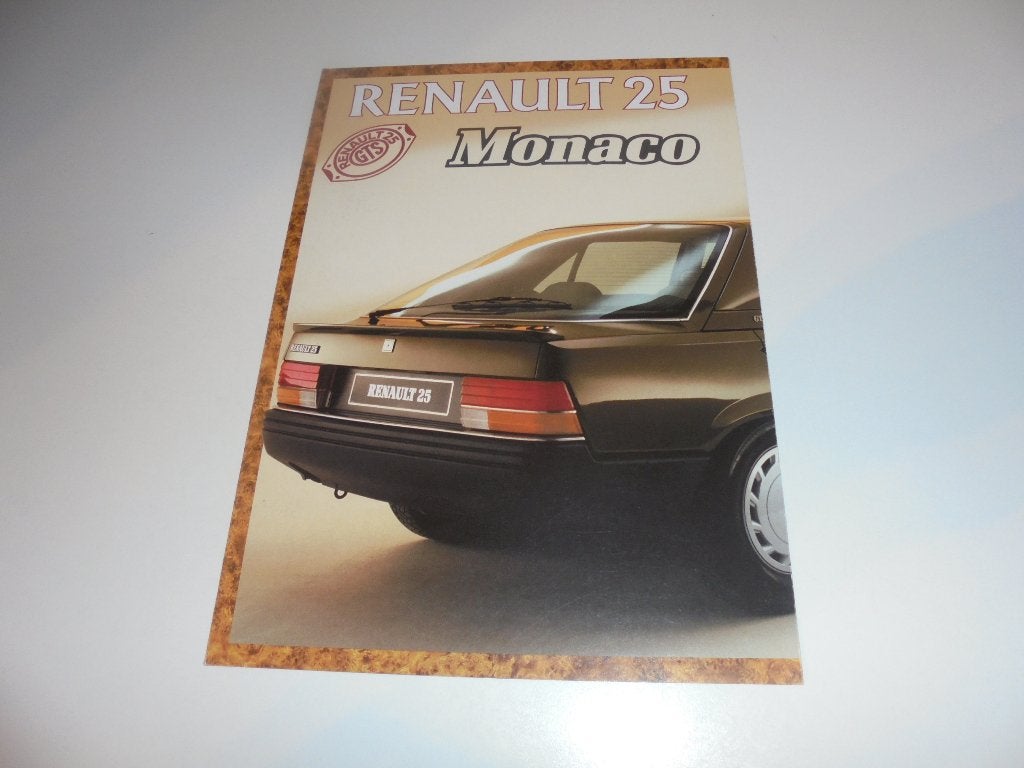 brochure Renault 25 Monaco, Ophalen of Verzenden, Nieuw, Renault