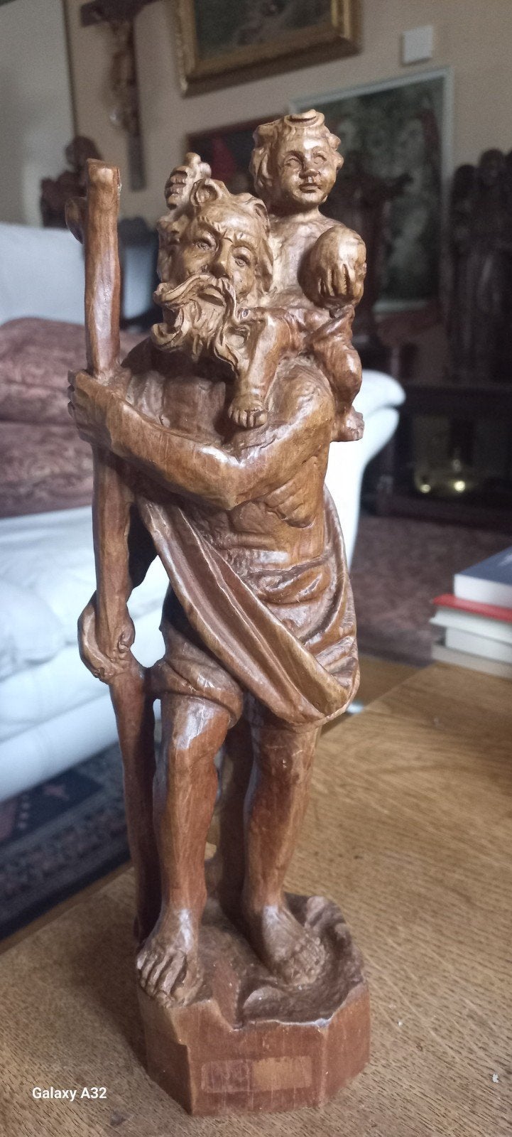 Sint Christoffel houten beeldje ., Ophalen of Verzenden