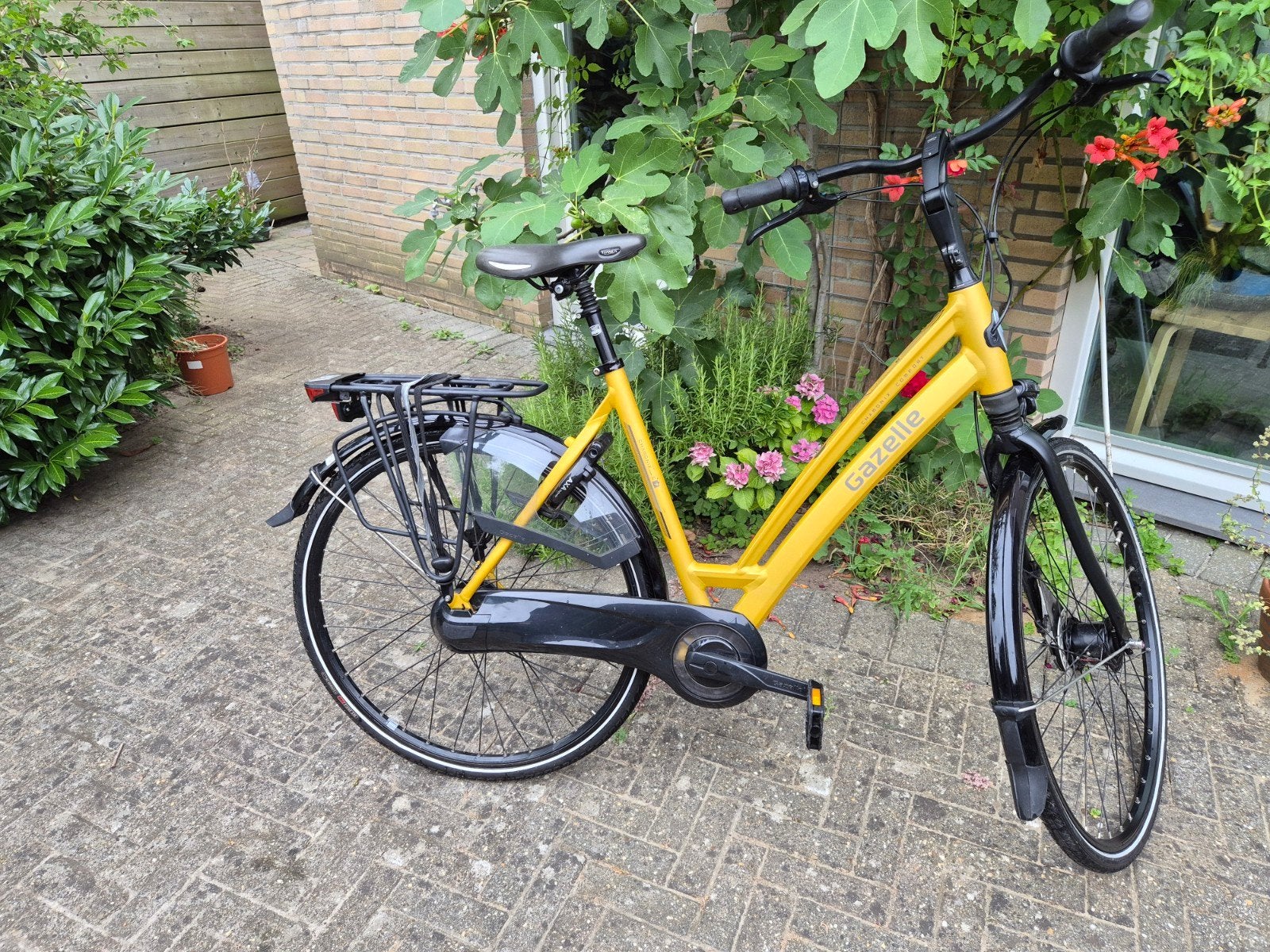 Gazelle chamonix C7 comfort in zonnebloem geel, 53 tot 56 cm, Ophalen, Gebruikt, Gazelle