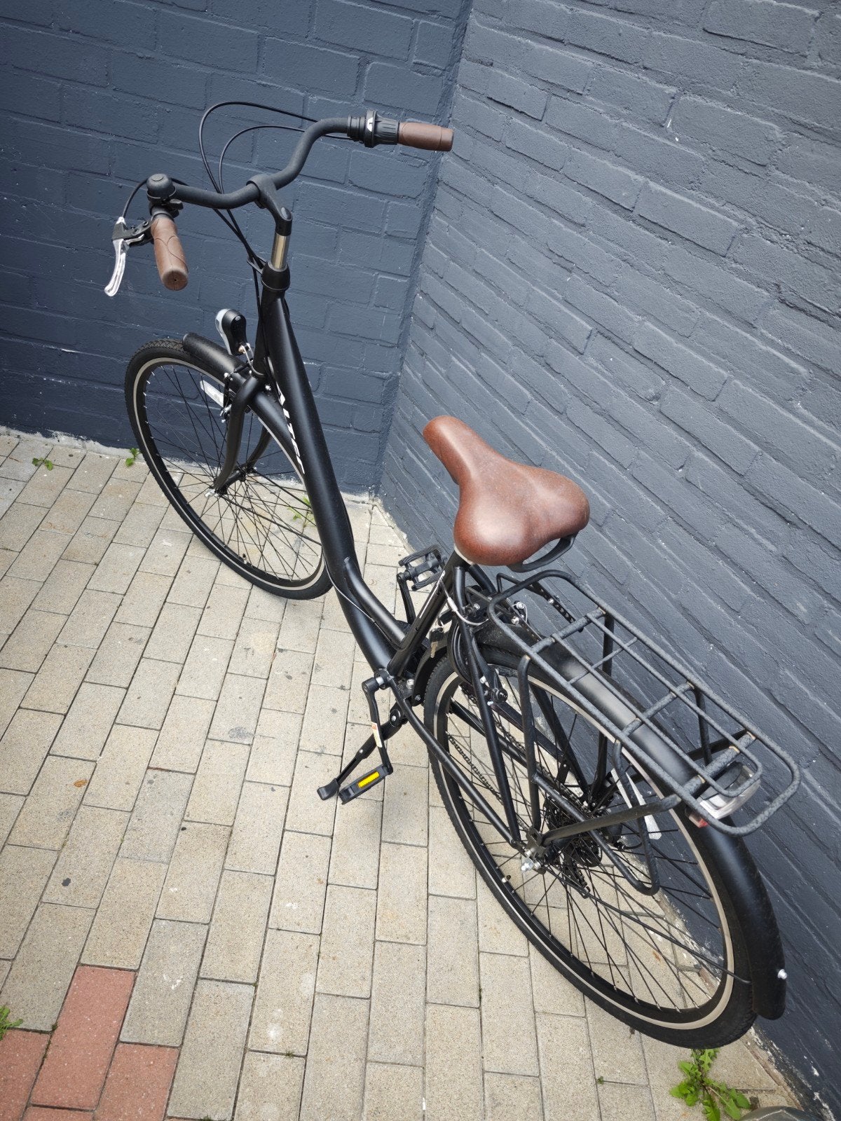 Zwarte stadsfiets met 7 versnellingen, 53 tot 56 cm, Versnellingen, Nieuw, Ophalen