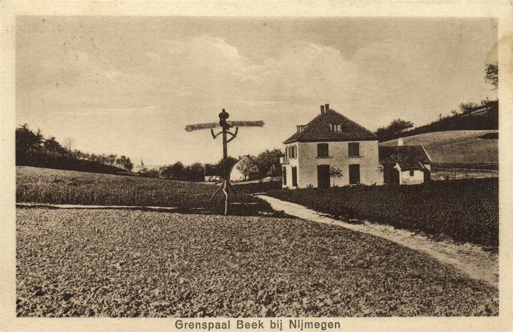 Grenspaal Beek bij Nijmegen - 1928 gelopen, Verzenden, 1920 tot 1940, Gelopen, Gelderland