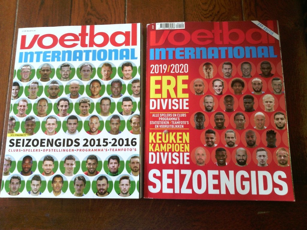 voetbal-VI seizoengidsen ( 2 st) seizoen 2015/16 en 2019/20, Boeken, Ophalen of Verzenden, Zo goed als nieuw, Balsport