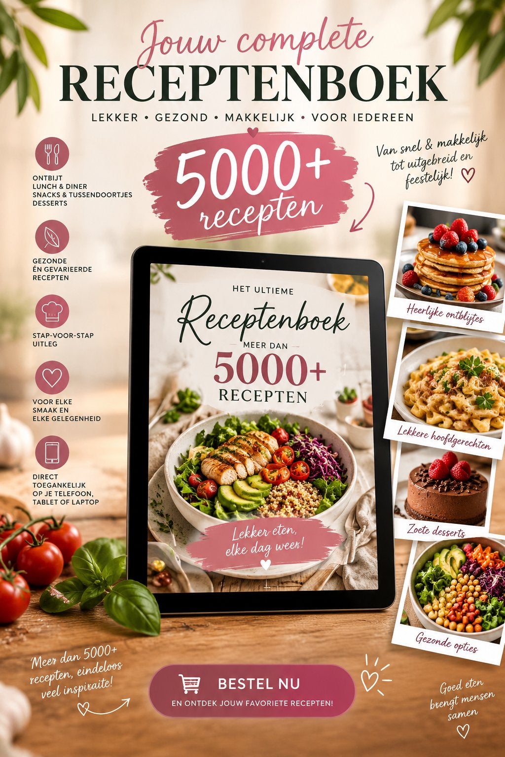 Jouw complete Receptenboek: 5000+ recepten E-book, Boeken, Eten en Koken