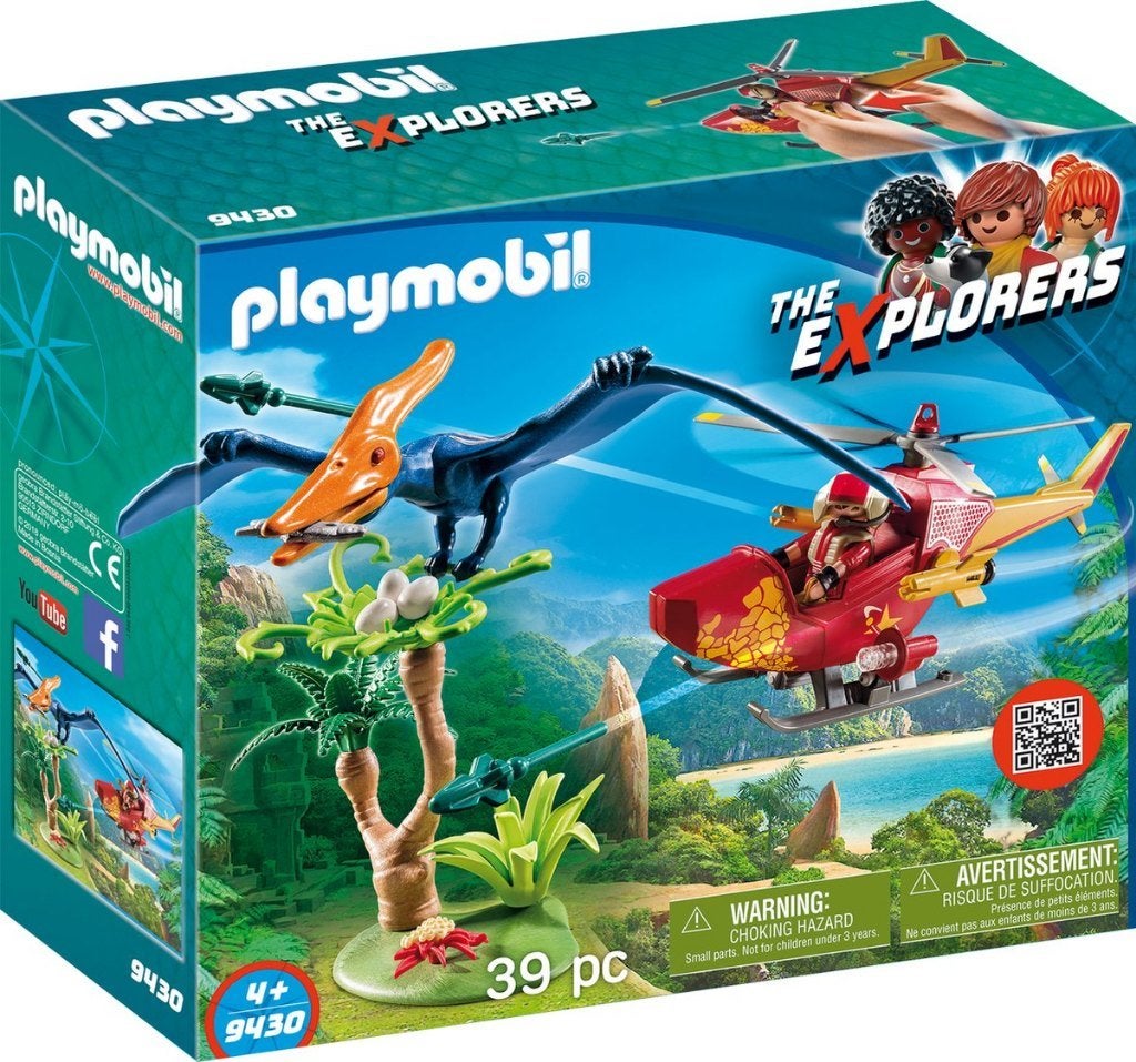 Playmobil: 9430 Helikopter met Pteranodon, ., Nieuw, Ophalen of Verzenden, .