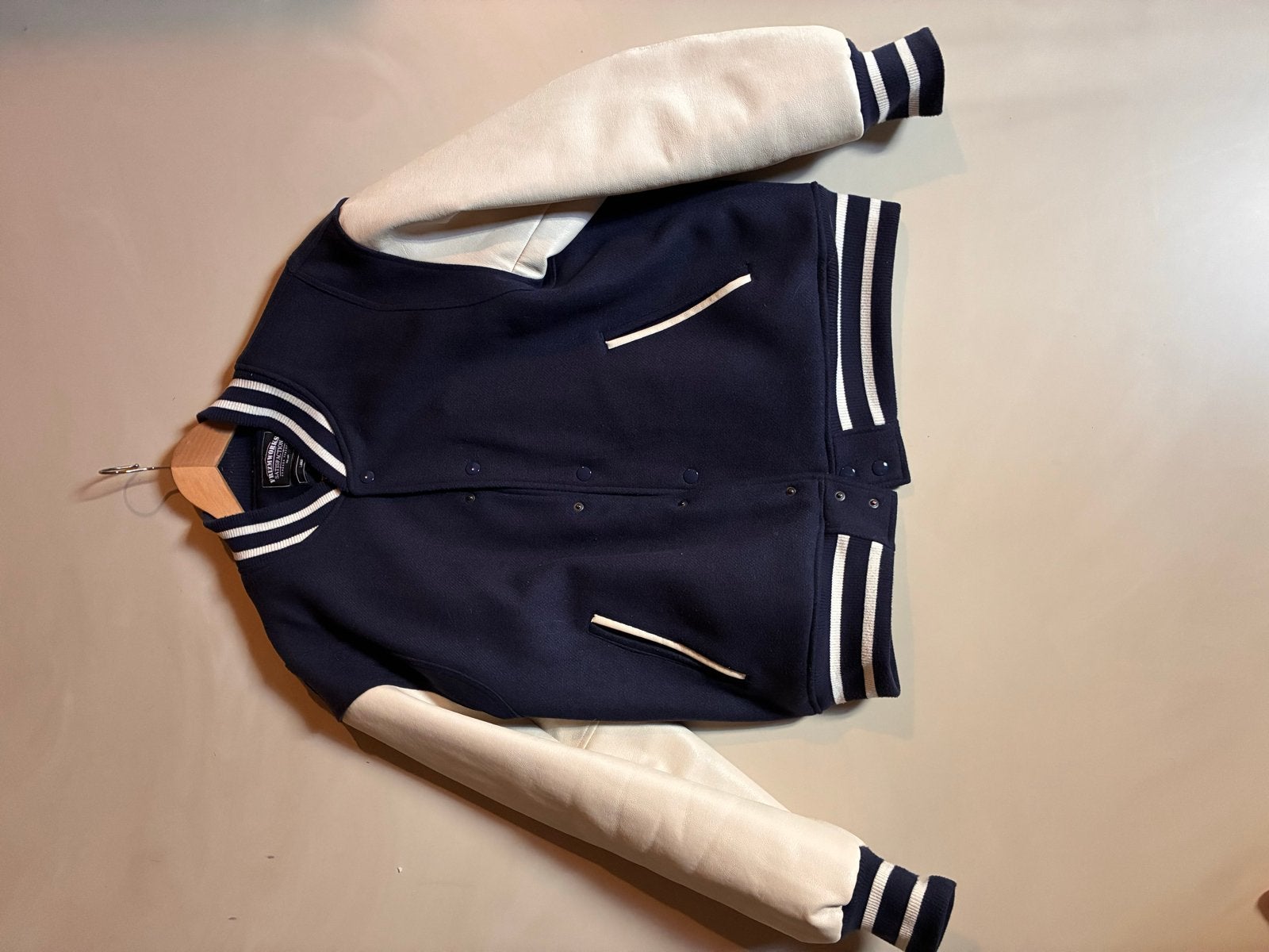 Frizzm Works Boxy Baseball Jacket - Faux Pas Mouwen, Ophalen of Verzenden, Gedragen, Maat 56/58 (XL), Blauw