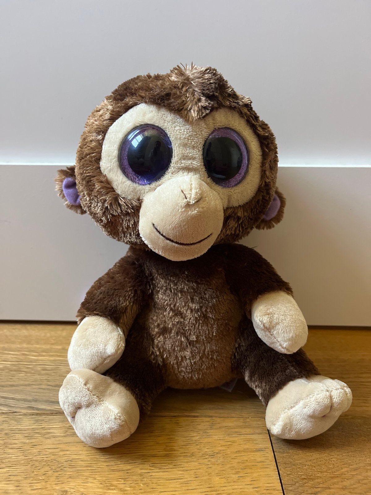TY Beanie Boo Coconut Aap Knuffel 24cm, Ophalen of Verzenden, Middelgroot (20 tot 80 cm), Bruin, Met label