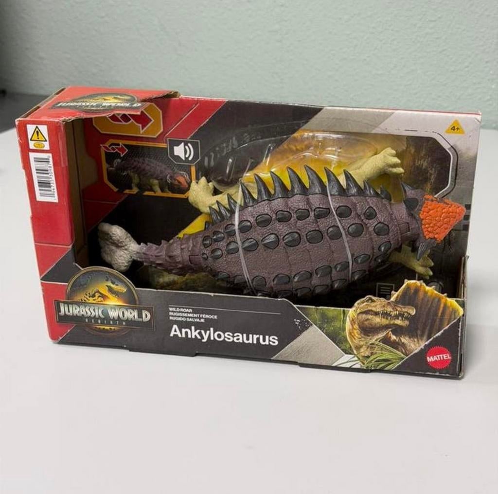 Jurassic World Park dino Ankylosaurus met Geluid & Aanval, Actiefiguur of Pop, Nieuw, Ophalen of Verzenden, H