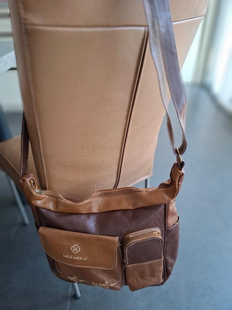 SCHOUDERTAS LUCA ANGELO, VINTAGE, Sieraden, Tassen en Uiterlijk, Tassen | Schoudertassen, Ophalen of Verzenden, Gebruikt