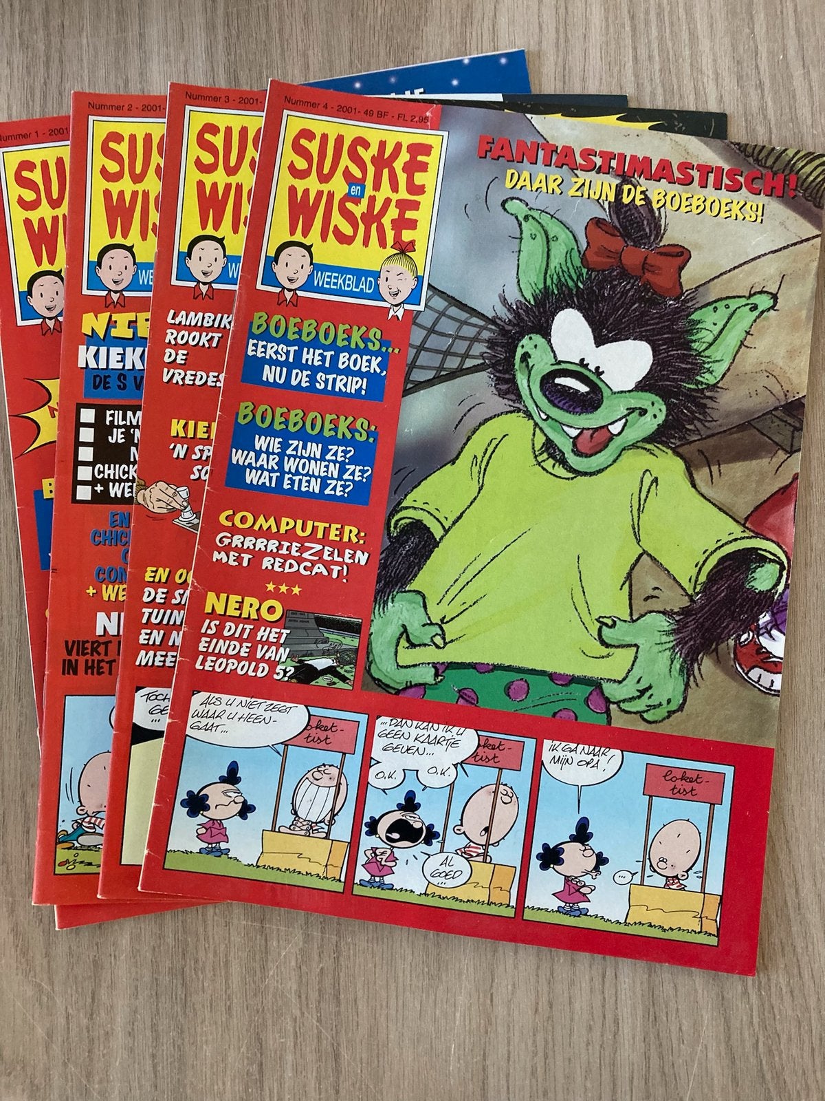 4 Suske en Wiske weekbladen nr 1t/m4 jaartal 2001, Boeken, Strips | Comics, Meerdere comics, Ophalen of Verzenden, Zo goed als nieuw