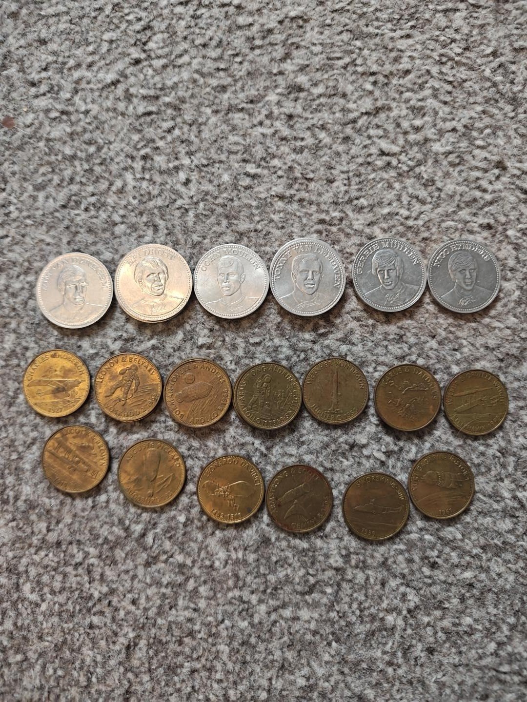 Diverse Shell munten - Verzameling van 18 stuks, Ophalen, Koningin Juliana, Overige waardes, Setje