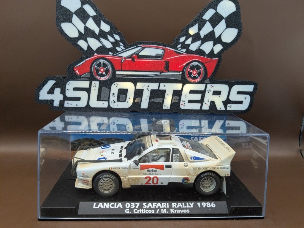 Fly Lancia 037 #20 Marlboro Safari Rally 1986 Weathered *USE, Ophalen of Verzenden, Gebruikt, Elektrisch, Overige merken