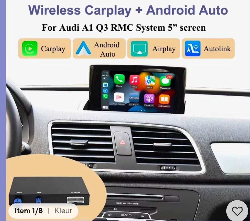 Wireless CarPlay Android Auto Interface Audi A1 Q3 RMC syst, Ophalen of Verzenden, Nieuw