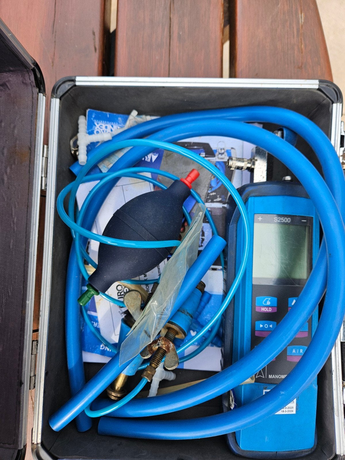 Euro-Index S2500 gasdrukmeter met toebehoren in koffer, Ophalen of Verzenden, Zo goed als nieuw, Druk