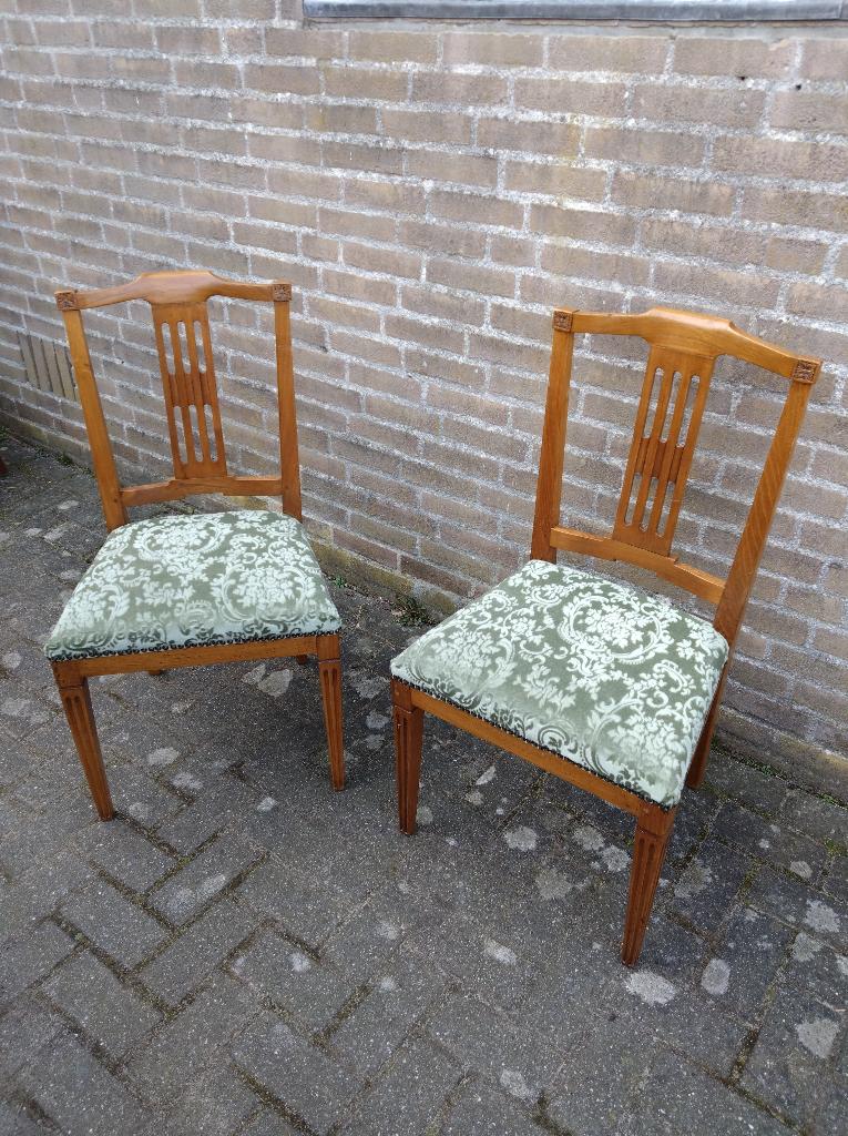 2 Antieke / Vintage Lodewijk XVI Eetkamer Stoelen, Ophalen