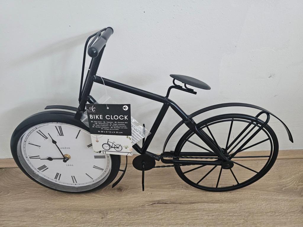Mooie staande fietsklok  - Prachtig uniek design!, Ophalen, Nieuw, Analoog