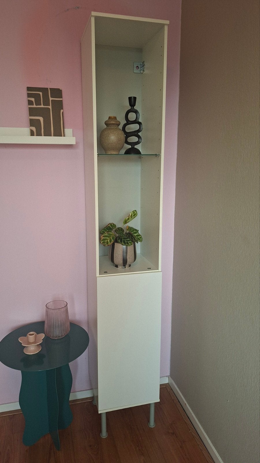 Smalle witte kast / Badkamerkast, Ophalen, Minder dan 50 cm, Gebruikt, 150 tot 200 cm