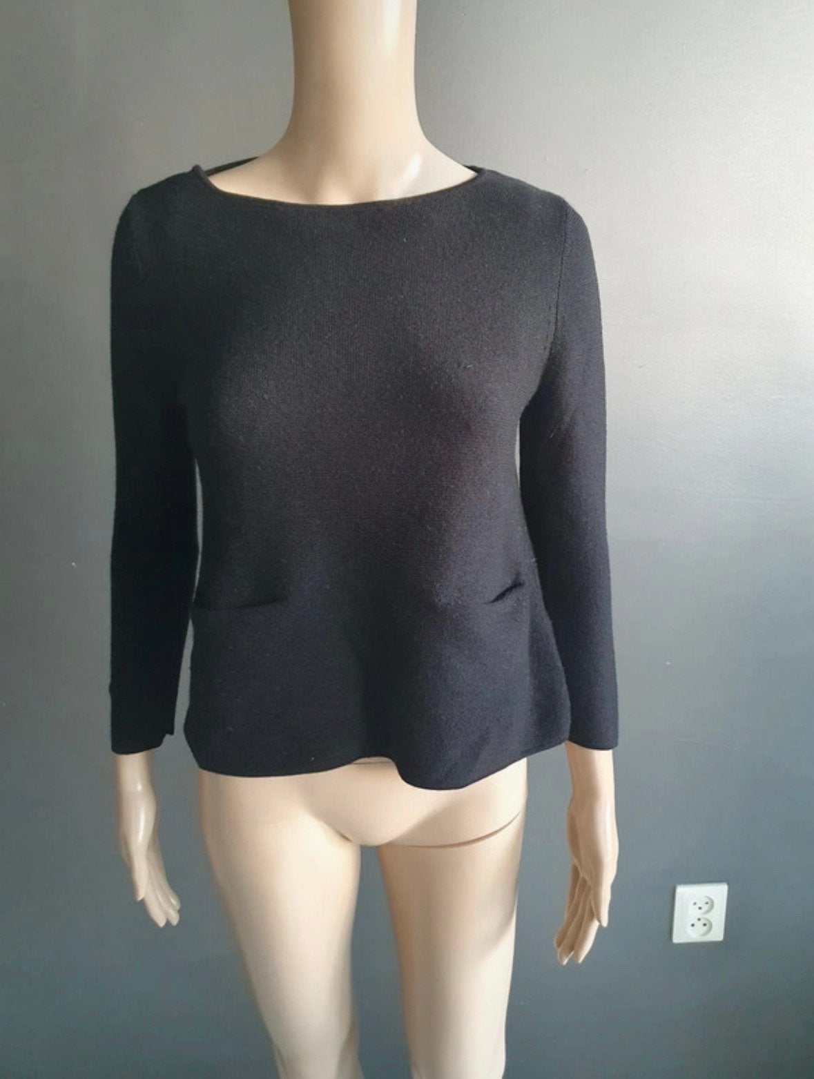 COS Zwarte wollen trui met lange mouwen, maat XS, Verzenden, Zo goed als nieuw, Maat 34 (XS) of kleiner, Zwart