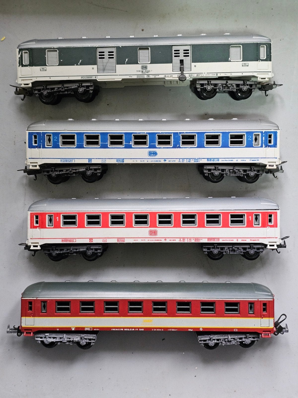 Modeltrein Ho Lima Wagons/Rijtuigen - Set van 4, Ophalen of Verzenden, Gebruikt, Wagon, Lima