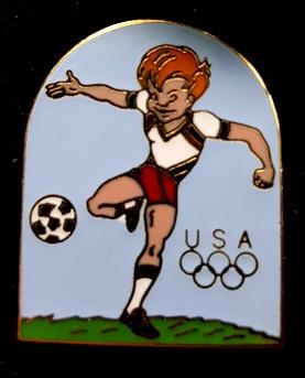 U.S.A. Olympische Spelen pin- voetbal, Verzenden, Nieuw, Sport, Speldje of Pin