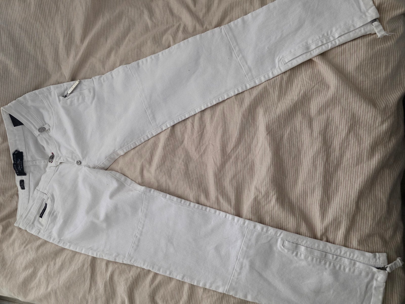 Philipp Plein 'Devil's Food Milan Cut' witte jeans, Kleding | Dames, Broeken en Pantalons, Verzenden, Wit, Zo goed als nieuw, Lang