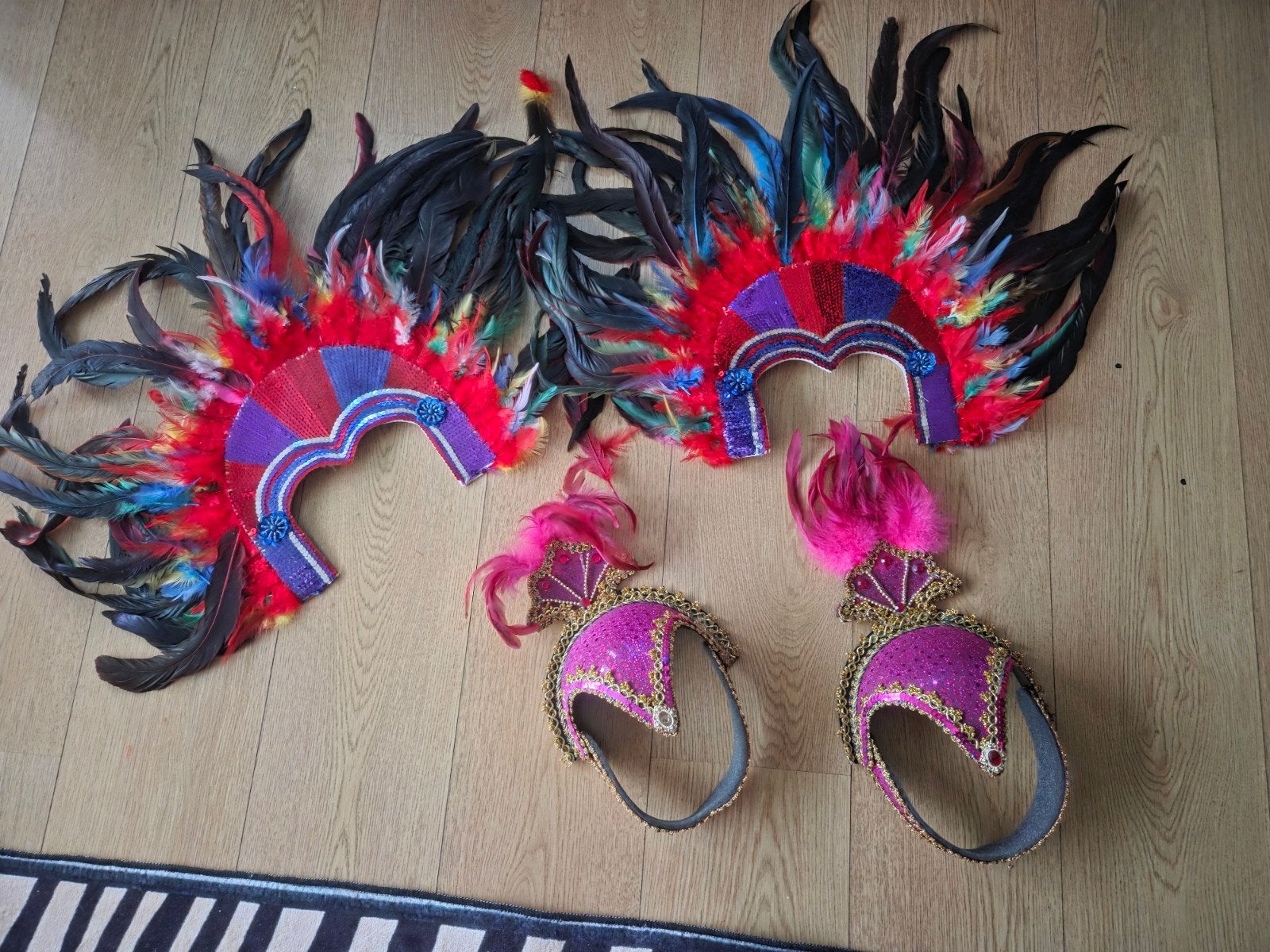 4 Braziliaanse hoofdtooien, Ophalen of Verzenden, Gebruikt, Hoed of Pruik, Carnaval