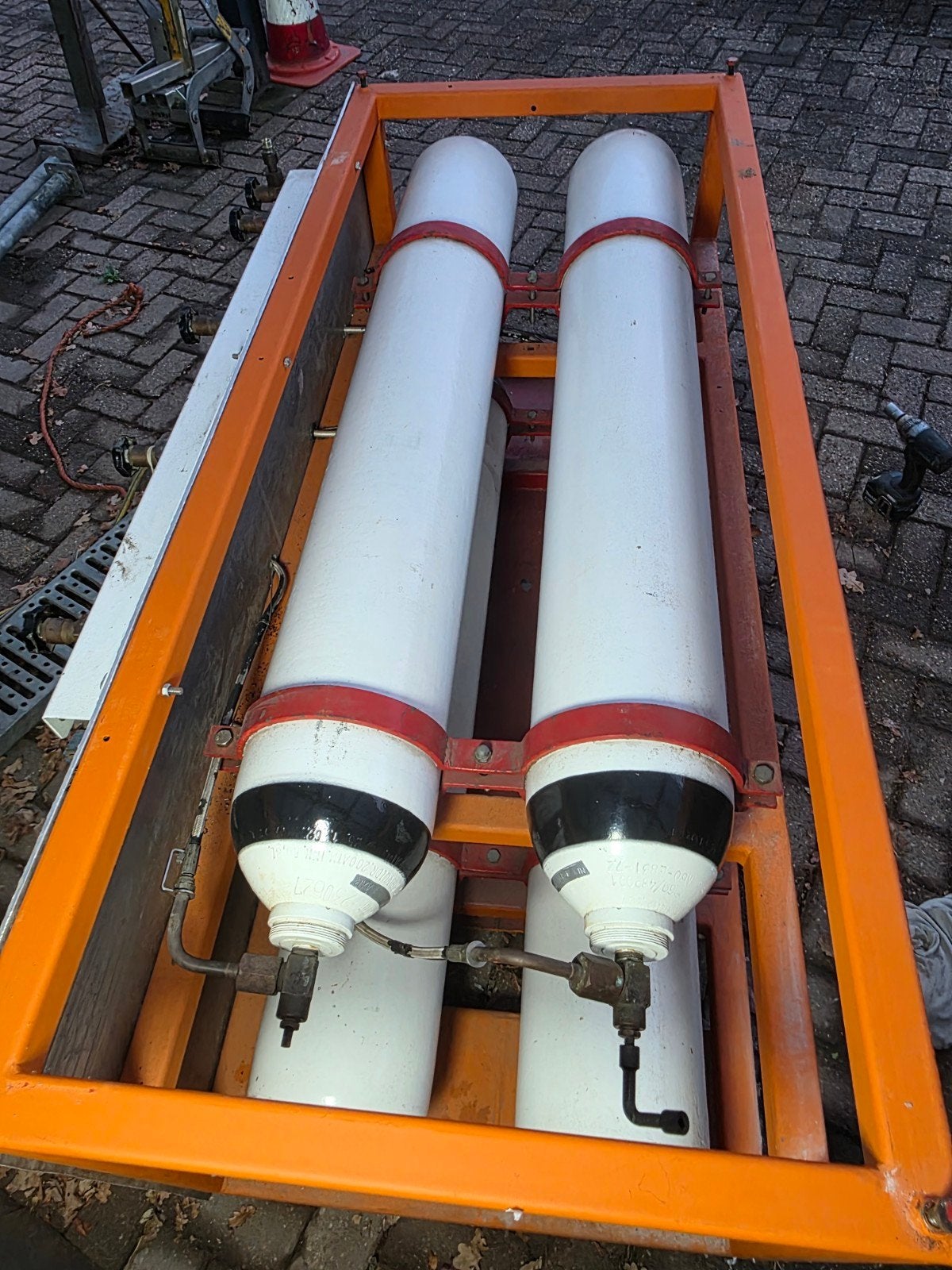 4 bufferflessen 200 bar 50 liter, Ophalen, Duikfles