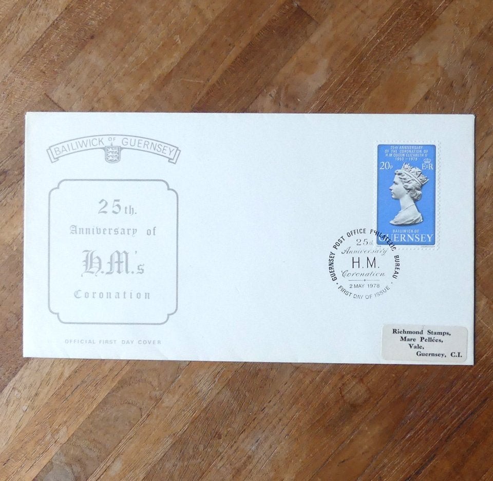 Eerstedag envelop Queen Elizabeth 25th year coronation 1978, Ophalen of Verzenden, Gebruikt, Buitenland, Postzegel(s) of Munt(en)