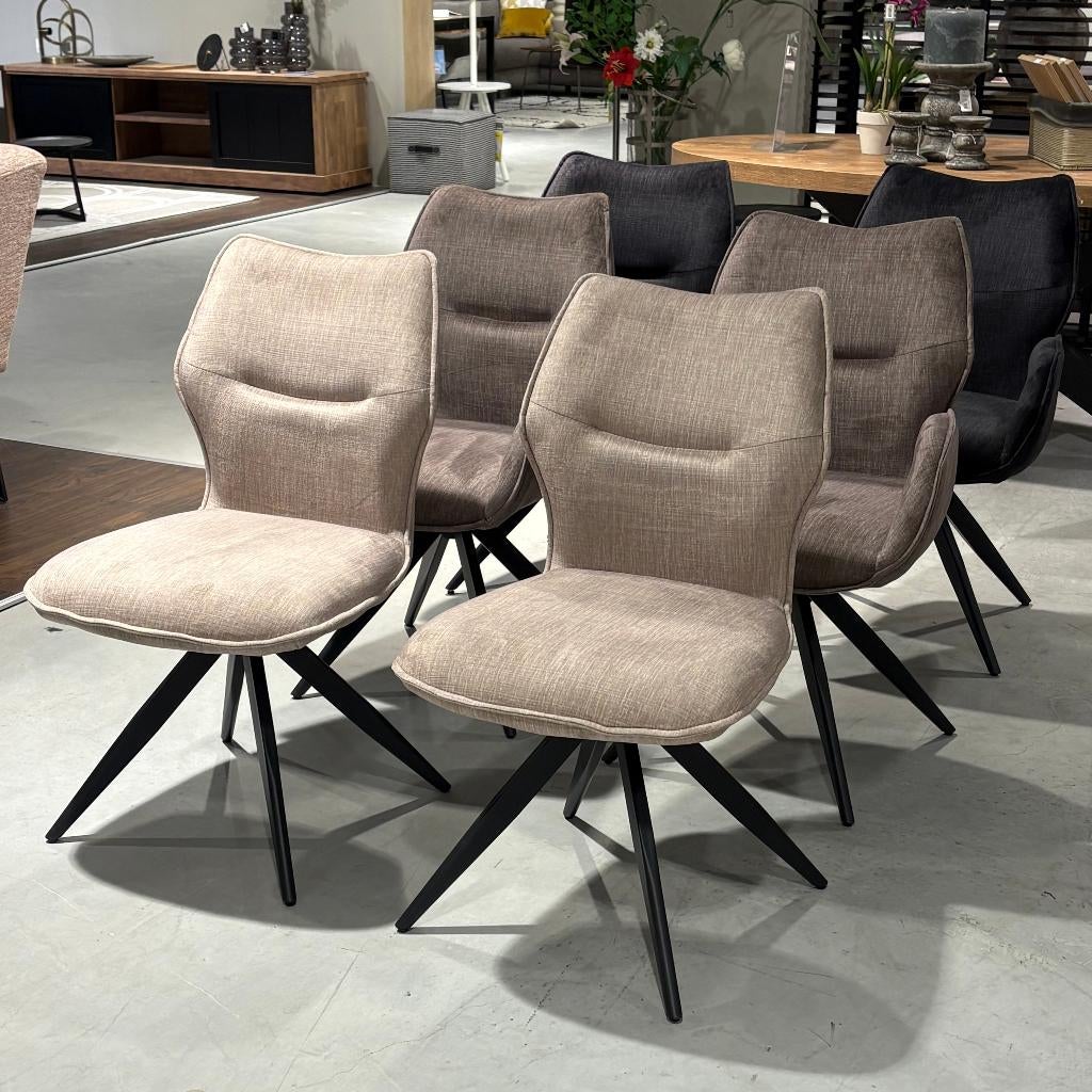 6 stuks Eet/armstoelen Oviedio Profijt Meubel, Huis en Inrichting, Stoelen, Ophalen, Overige kleuren, Zo goed als nieuw, Stof