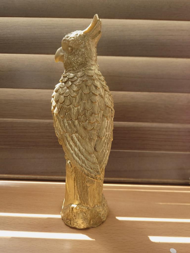 Gouden papegaai beeldje, Overige materialen, Verzenden, Zo goed als nieuw, Goud