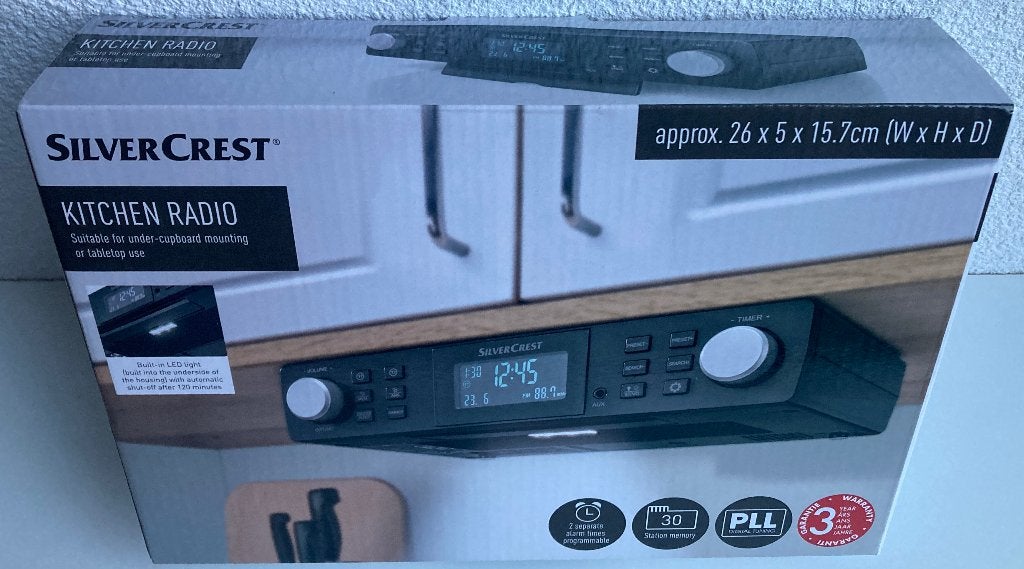 SilverCrest FM Draadloze keukenradio |SKR800, PLL/RDS, zwart, Audio, Tv en Foto, Radio's, Ophalen of Verzenden, Nieuw, Radio