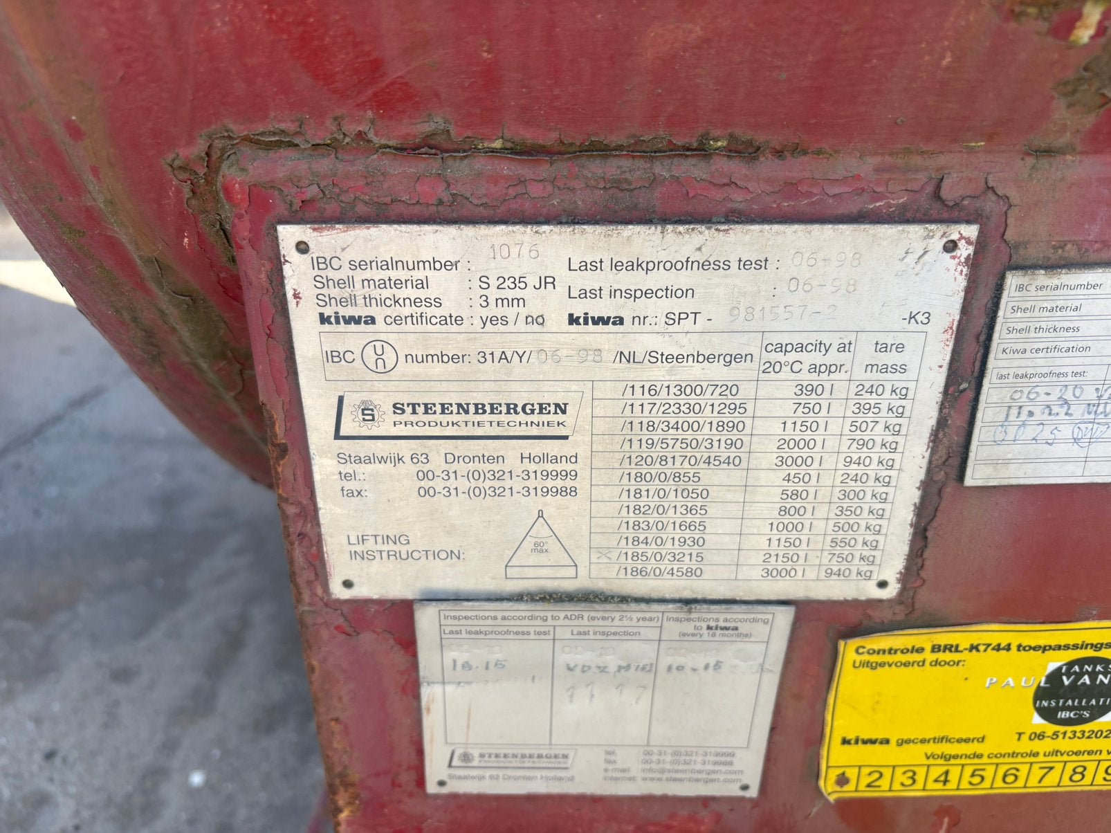 Diesel opslag tank 2000 liter kiwa 5 stuks, Ophalen, Kiwa, Transport, Overige