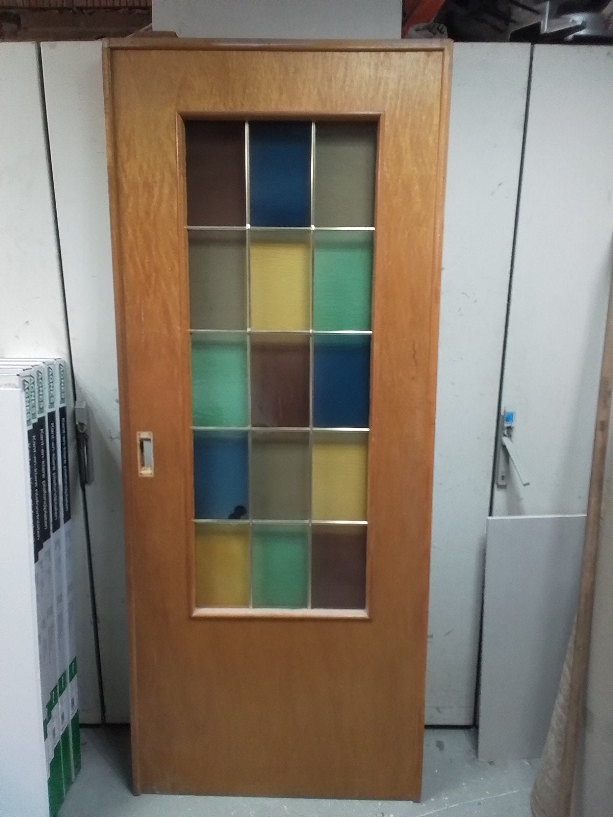 Ensuite deuren met traditioneel glas in lood + messing strip, Doe-het-zelf en Verbouw, Ophalen, Glas, Binnendeur, 200 tot 215 cm