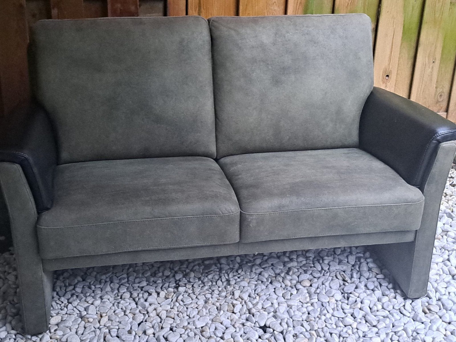 Luxe 2-persoons bankstel met 2 fauteuils - Leer & Suède, Ophalen of Verzenden, Zo goed als nieuw, Leer