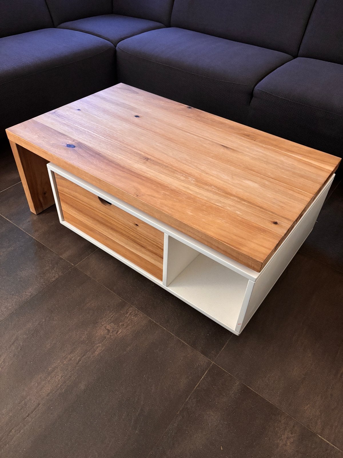 Xcooon Otta Salontafel - Modern Hout en Wit Design, Ophalen, Gebruikt, 100 tot 150 cm, 50 tot 100 cm