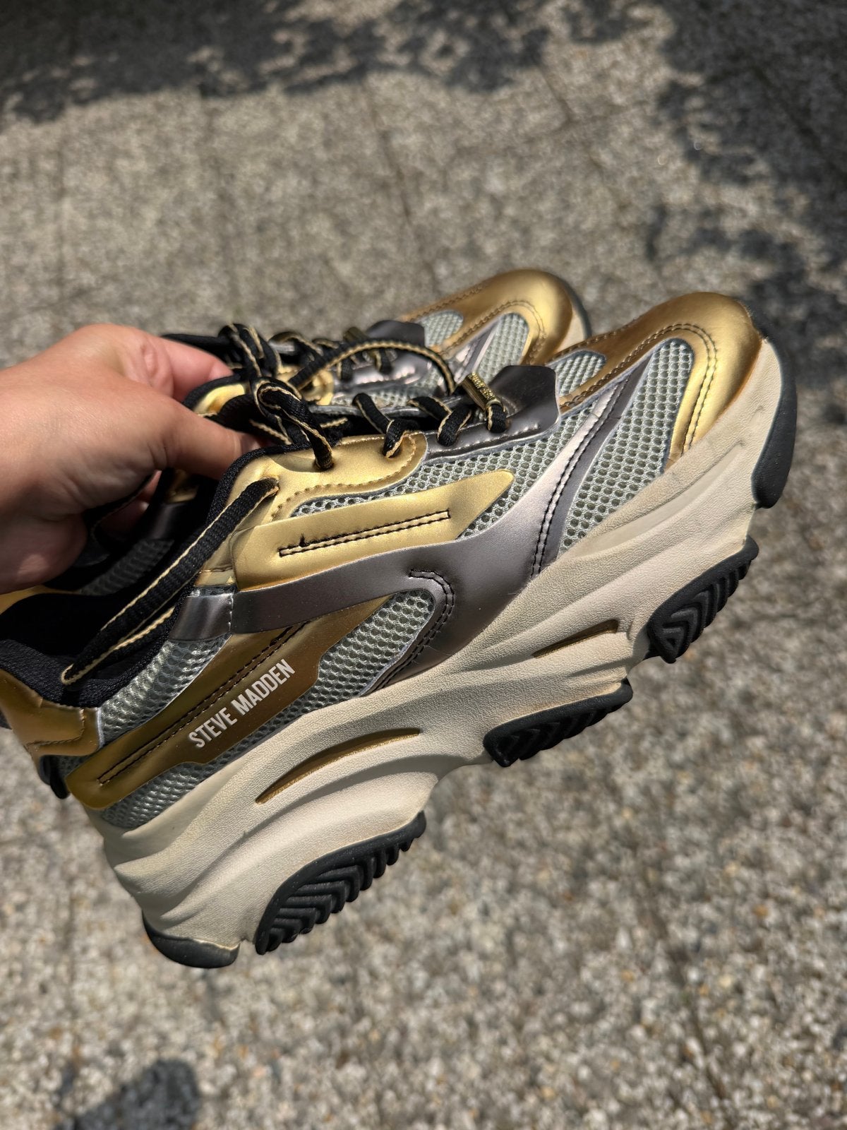 Steve Madden sneakers goud/zilver maat 39, Ophalen of Verzenden, Gedragen, Overige kleuren, Sneakers of Gympen