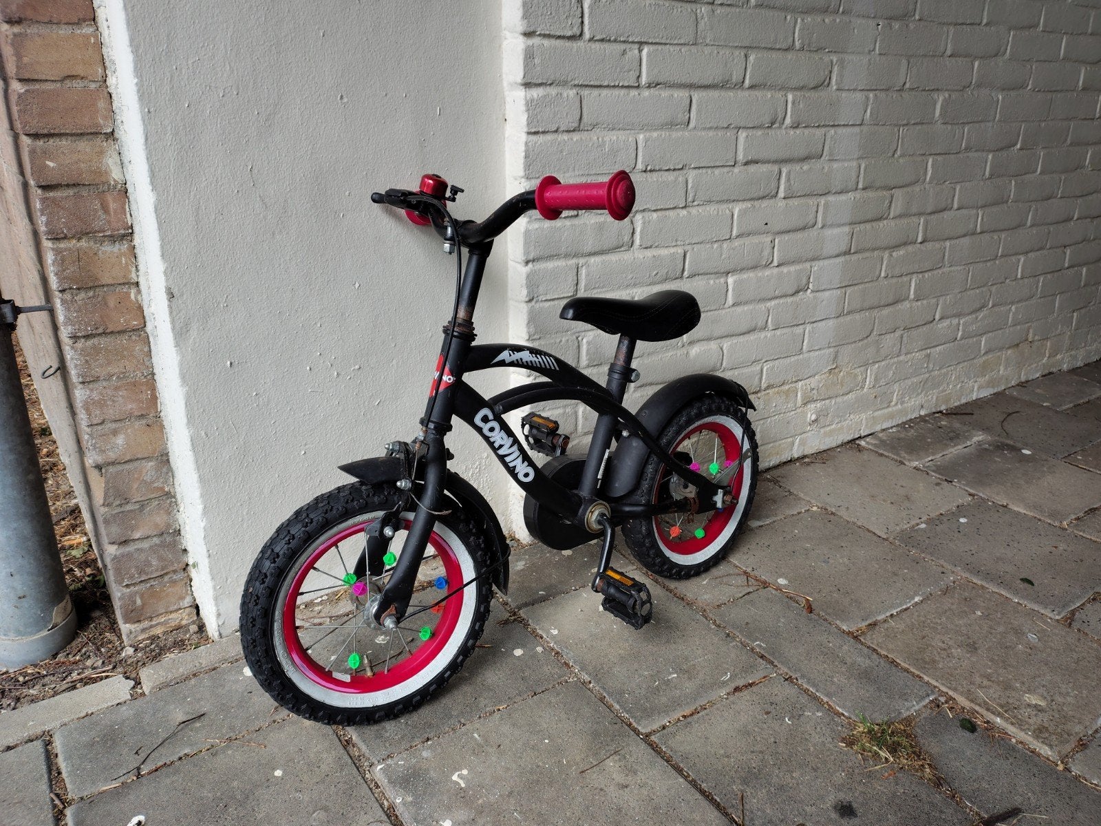 Kinderfiets Corvino Zwart - 12 inch, Ophalen