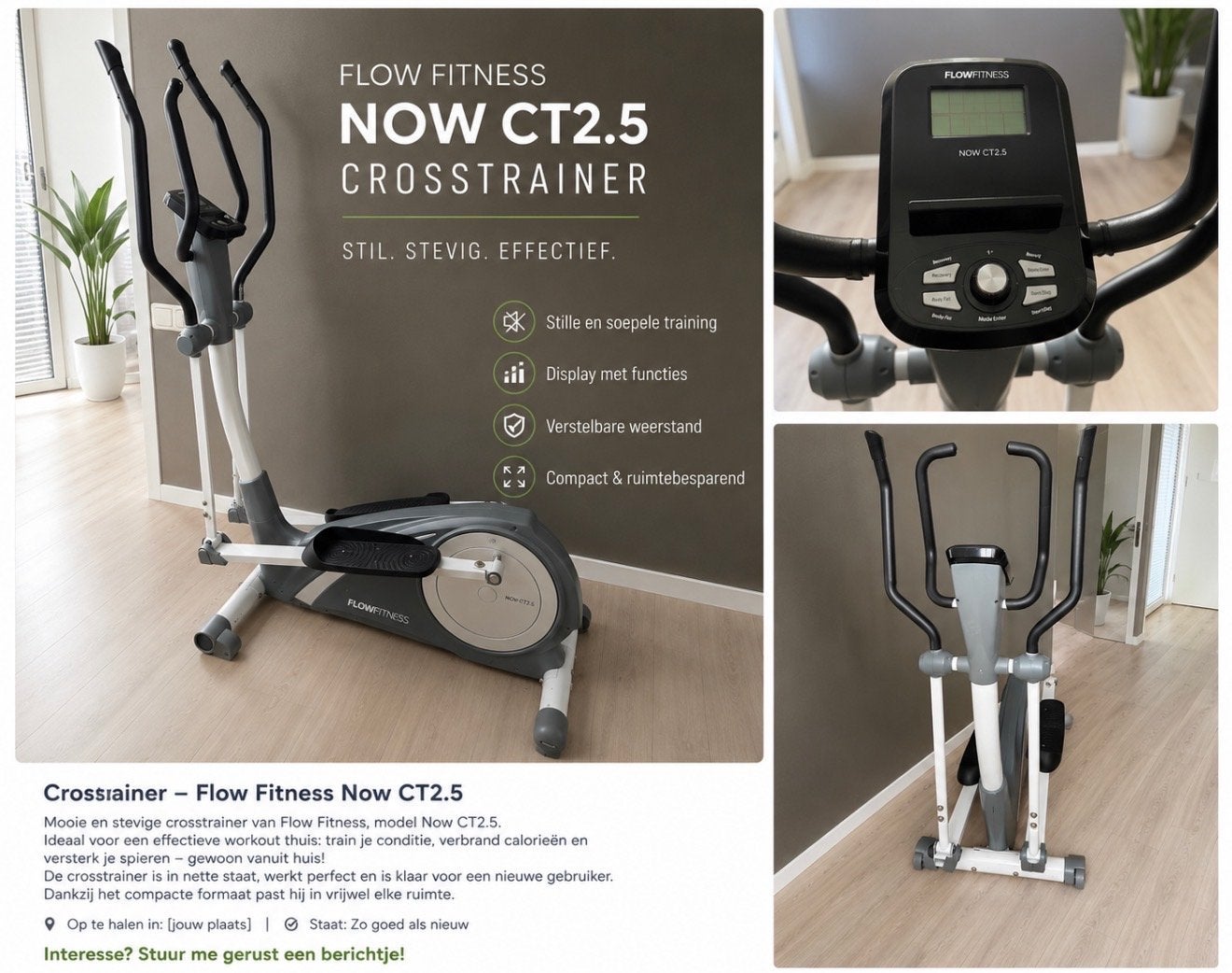 Flow Fitness NOW CT2.5 Crosstrainer - Zo goed als nieuw, Ophalen, Armen, Zo goed als nieuw, Crosstrainer