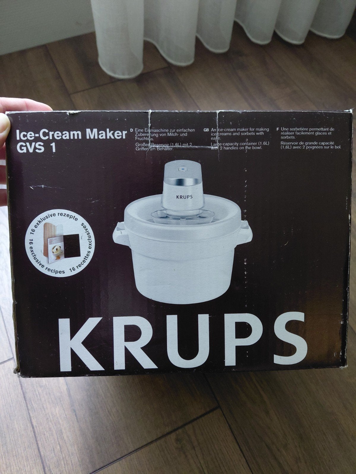 Krups GVS 1 IJsmachine, Witgoed en Apparatuur, 1 tot 2 liter, Ophalen of Verzenden, Nieuw, 1 snelheid